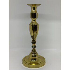 VTG Brass Candlestick Holder 11"x4.5 Ornate Patina Home Decor MCM Hollywood